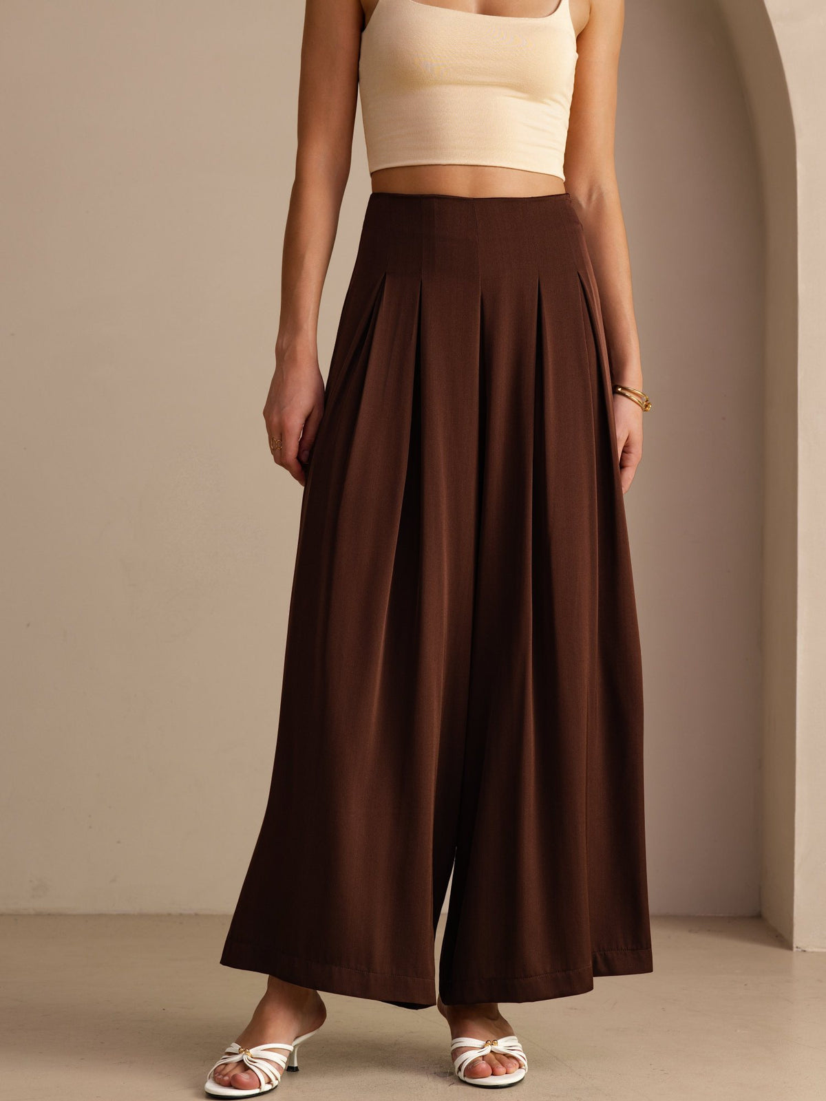 [Coffee] SilkSilky-CA Womens Pants 001