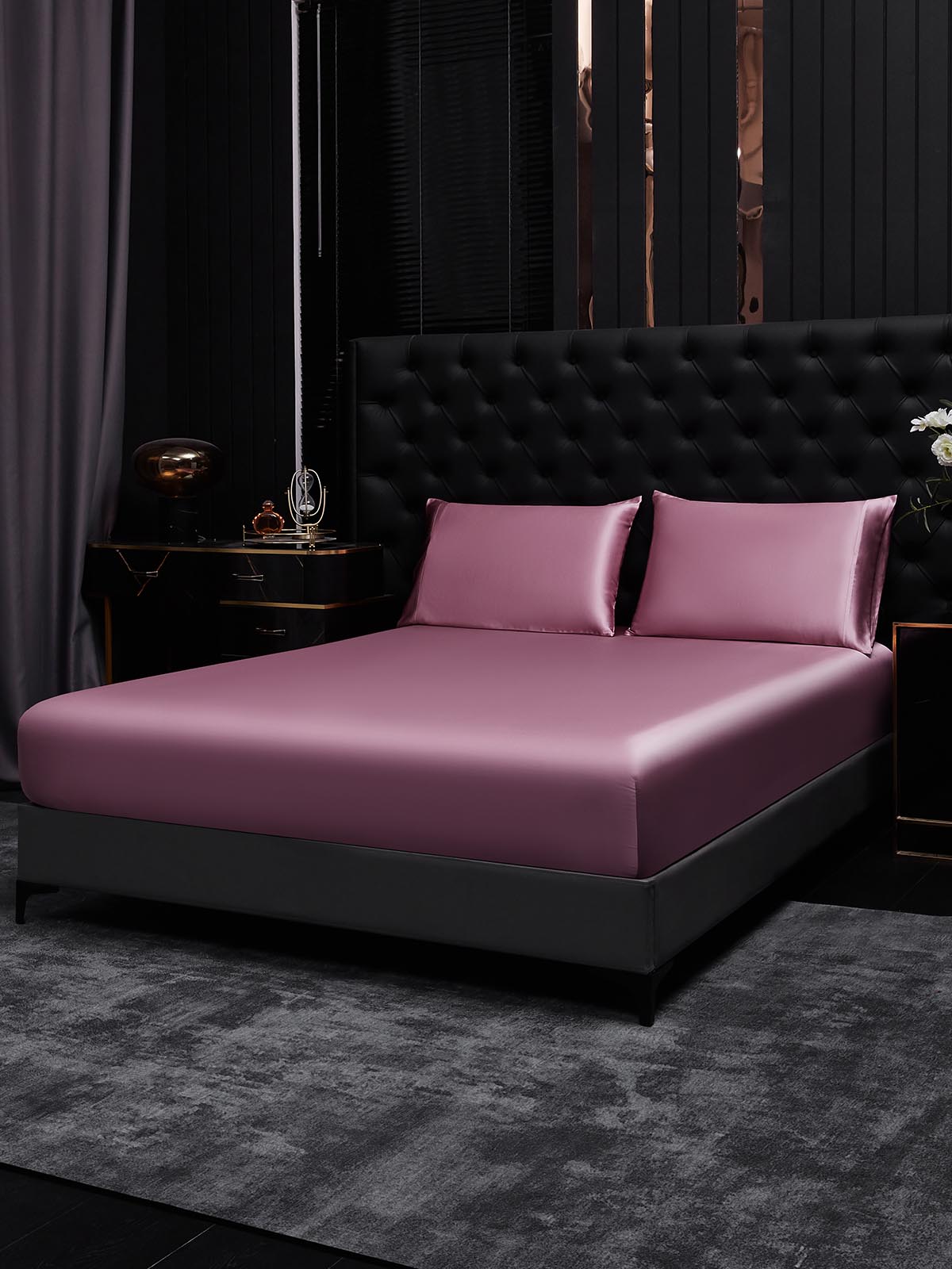 [Pale Mauve] SilkSilky-CA 19Momme Bedding Set 001