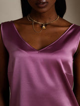 [Deep Purple] SilkSilky-CA Sleeveless V Neck Camisole 006
