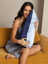 [DarkBlue+LightBlue] SilkSilky-CA 19Momme Pure Silk Pillowcase 003