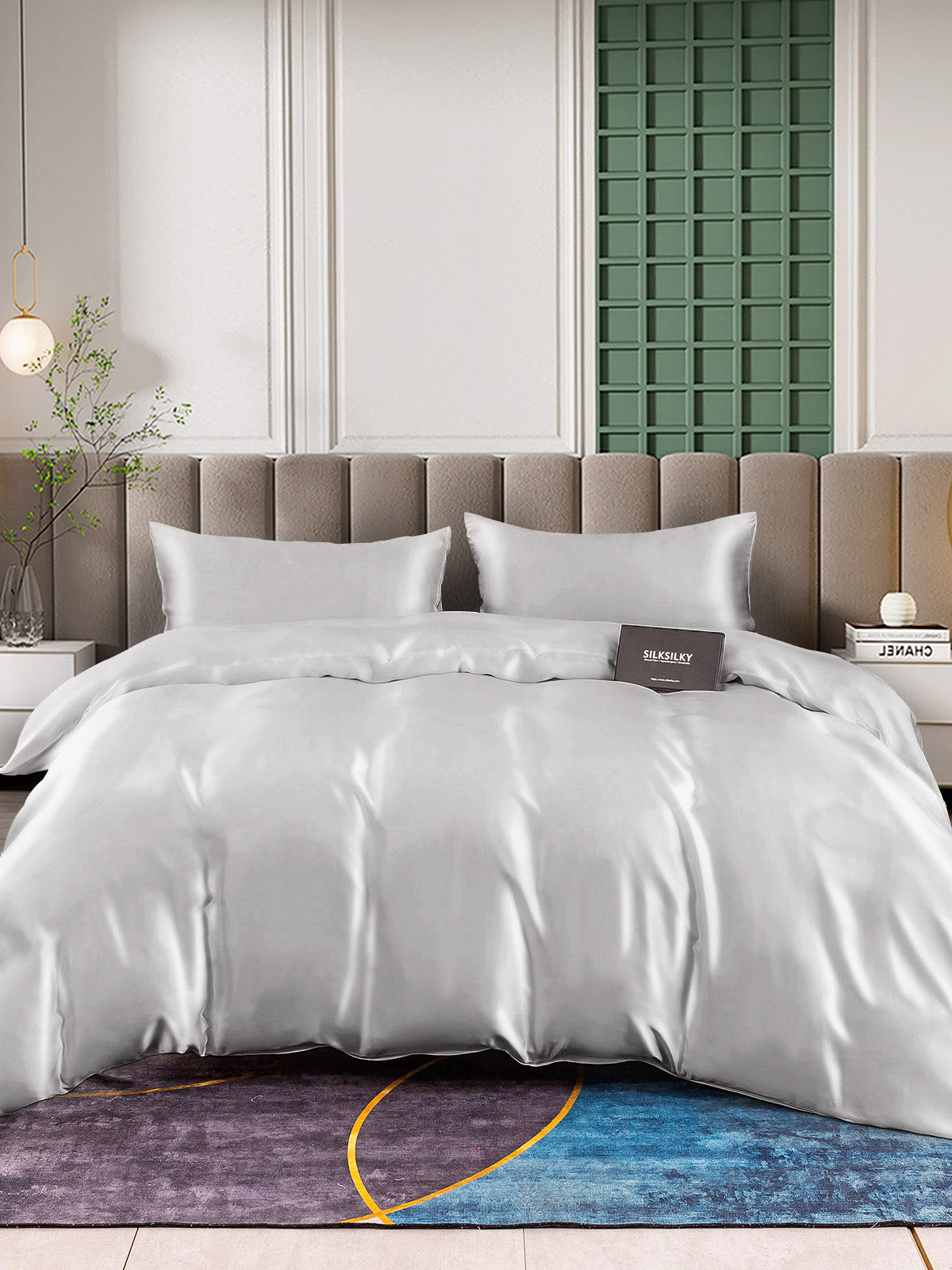 [Silver] SilkSilky-CA 25Momme Pure Silk Bedding Set 004