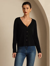 [Black] SilkSilky-CA Long Sleeve Women's Cardigan 001