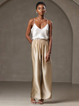 [Beige] SilkSilky-CA Spaghetti Strap V Neck Camisole 007