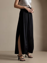 [Black] SilkSilky-CA 19Momme Silk Split Women's Pants 004