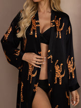 [Black Tiger] SilkSilky-CA Long Sleeve Women's Robe 004