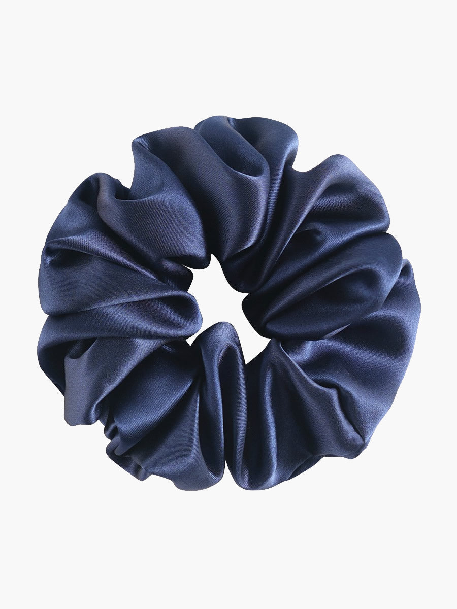 SilkSilky-CA 19Momme Pure Silk Scrunchie DarkBlue 003