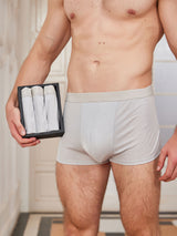 [Gray] SilkSilky-CA 100% Silk Jersey Men's Underwear 001