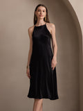 SilkSilky CA 19Momme Silk Sleeveless Dress Black 004