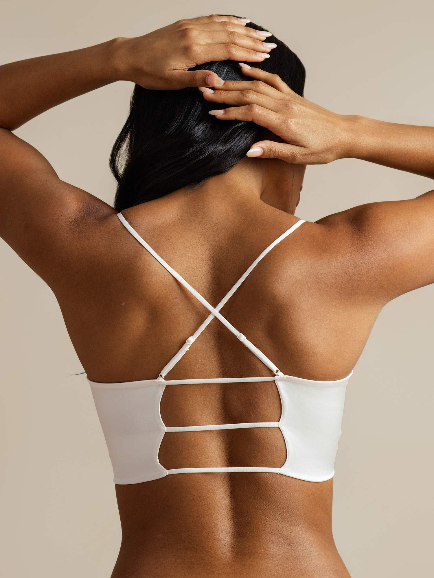 [White] SilkSilky-CA Pure Silk Bra 002