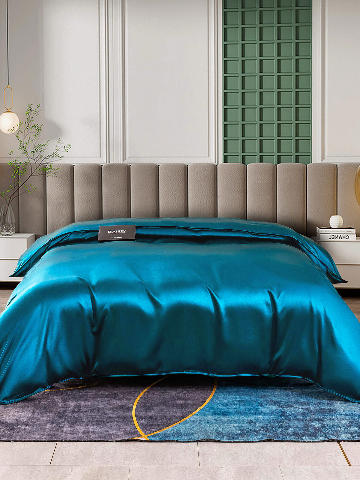 [Teal] SilkSilky-CA 25Momme Pure Silk Duvet Cover 002