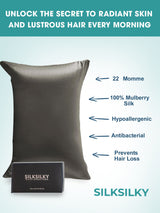 [Dark Gray] SilkSilky-CA 22Momme Pure Silk Pillowcase 003