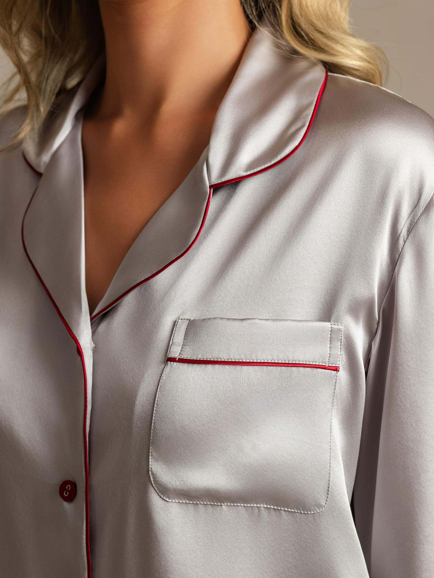 [Silver] SilkSilky-CA Pure Silk Womens Pajamas 004