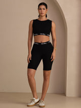 [Black] SilkSilky-CA Sleeveless Crew Neck Women's Outfit Sets 007