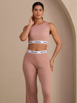 [Pink] SilkSilky-CA Sleeveless Crew Neck Women's Outfit Sets 003