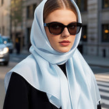 [Light Blue] SilkSilky-CA Scarf 004