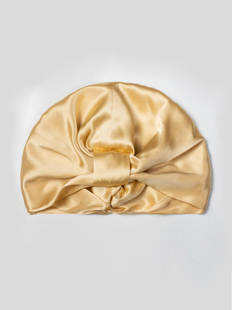 SilkSilky-CA Pure Silk Sleep Cap Champagne 005