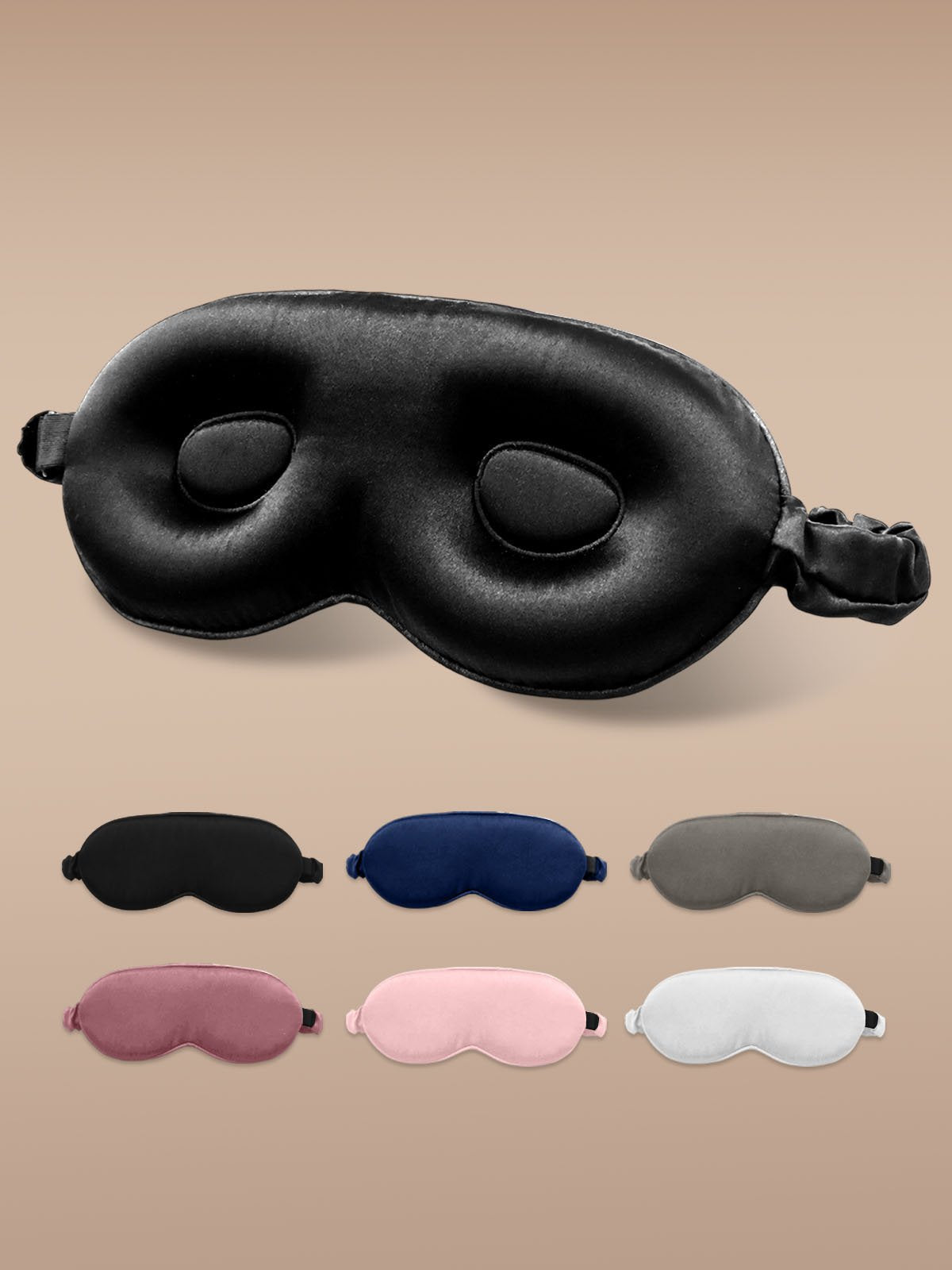 [Black] SilkSilky-CA 22Momme Pure Silk Eye Mask 001
