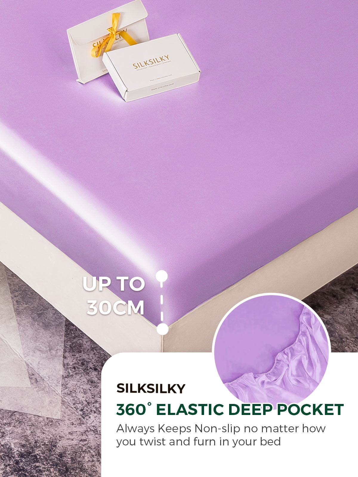 [Lavender] SilkSilky-CA 19Momme Pure Silk Bedding Set 004