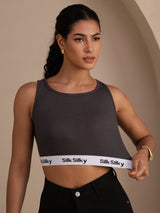 [Gray] SilkSilky-CA Sleeveless Crew Neck Camisole 003