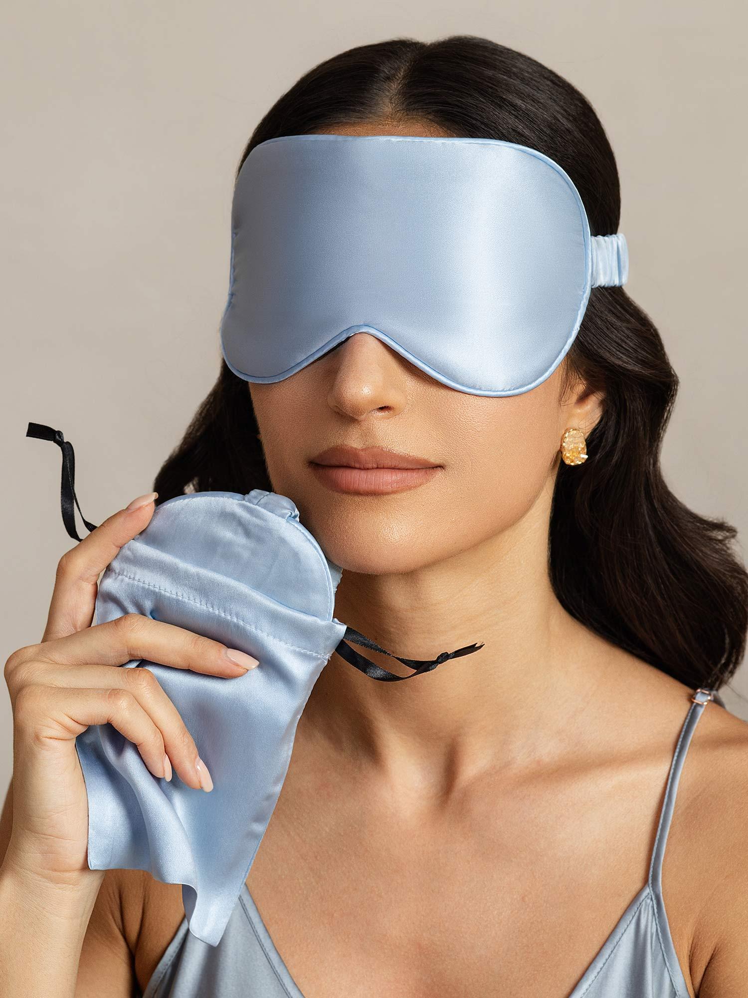 [LightBlue] SilkSilky-CA Pure Silk Eye Mask 003