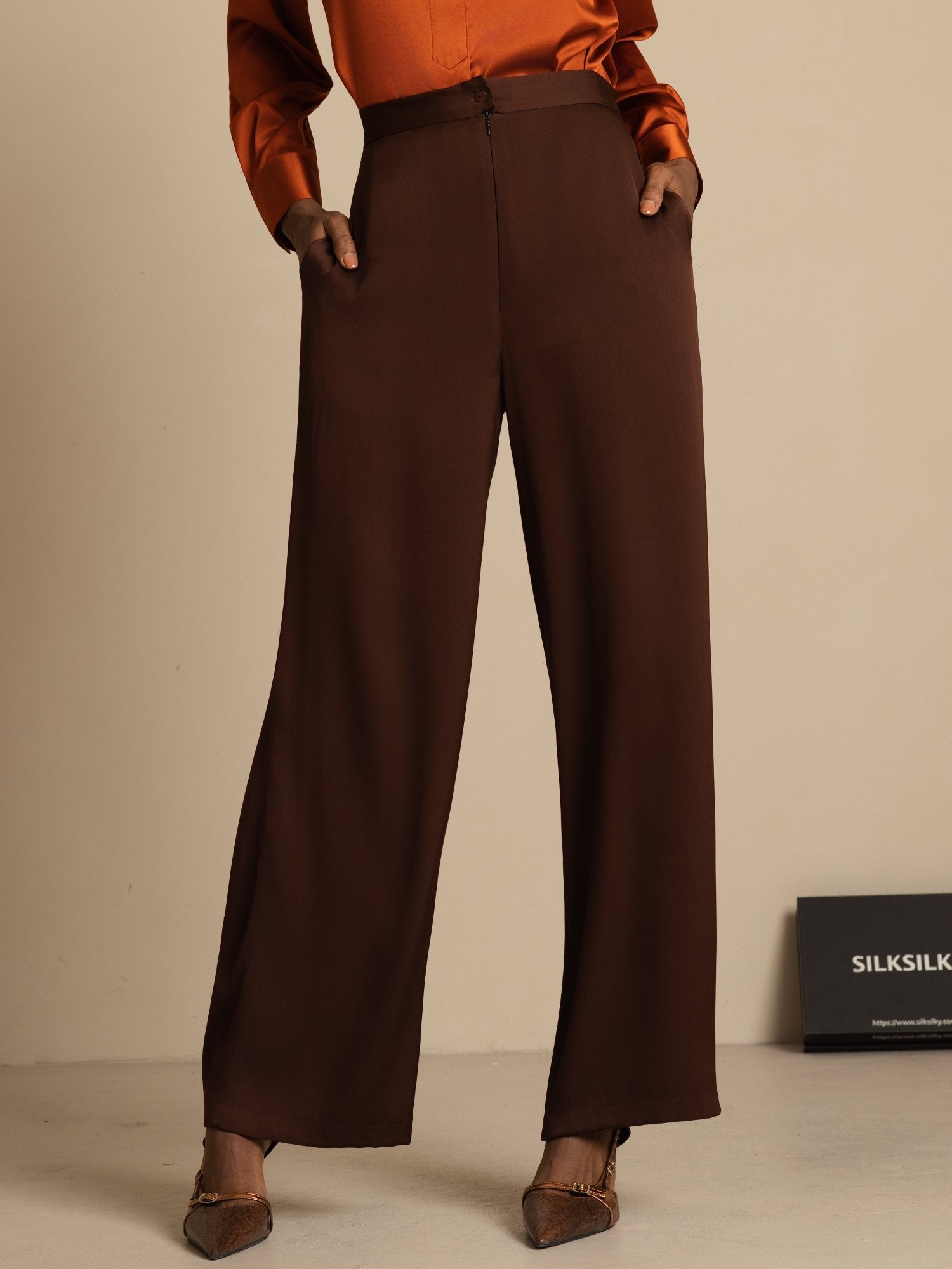 [BitterChocolate] SilkSilky-CA 19Momme Silk Womens Pants 001