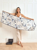 SilkSilky CA Pure Silk Scarf Blue 004