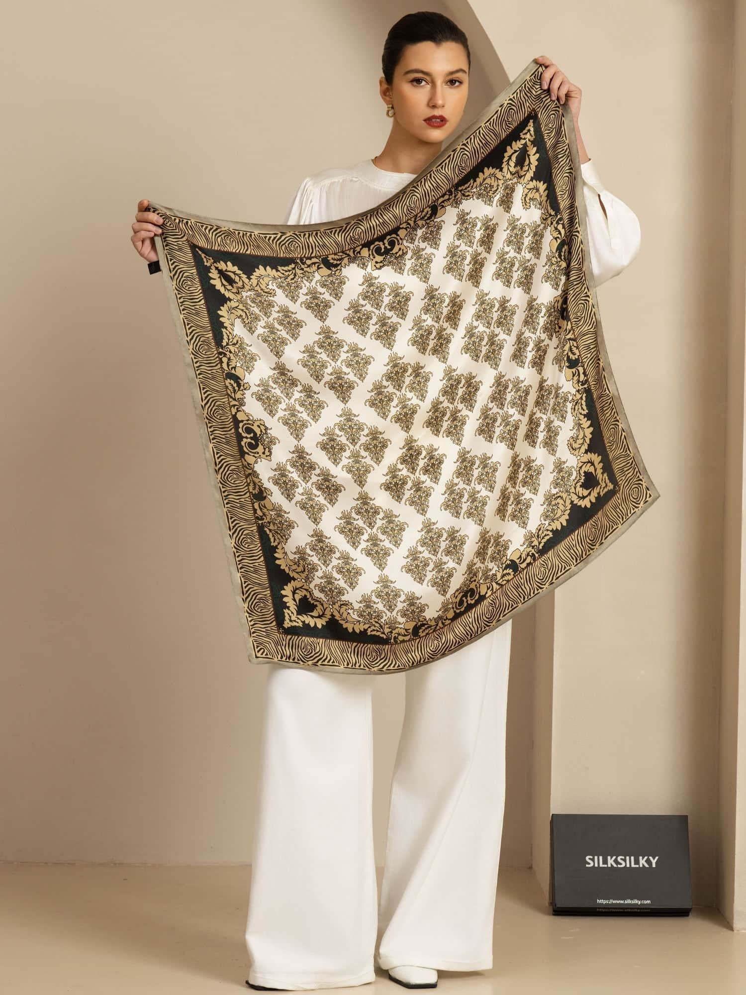 [P109] SilkSilky-CA Pure Silk Scarf 004