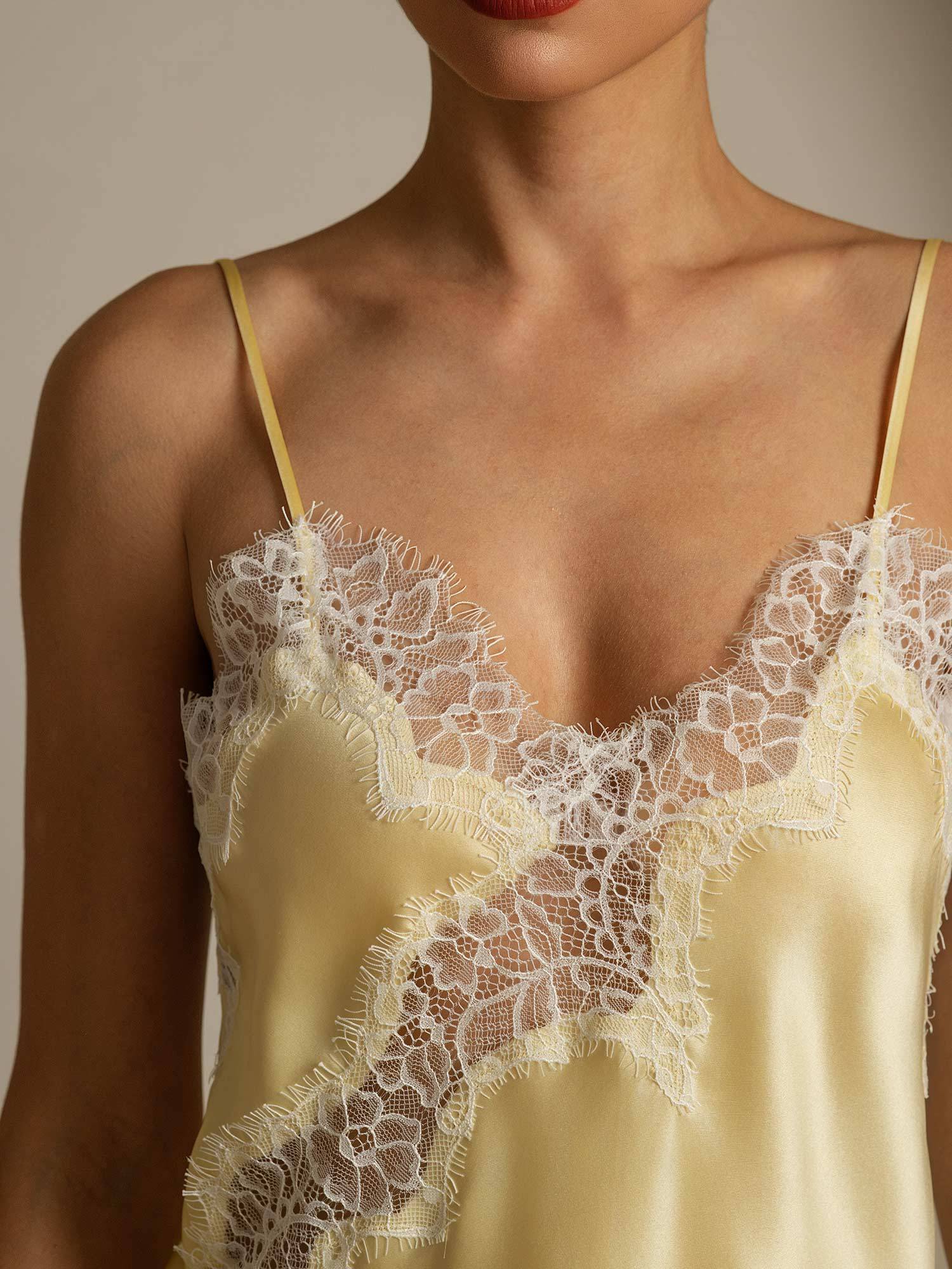 [LightYellow] SilkSilky-CA Pure Silk Camisoles 004