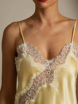 [Light Yellow] SilkSilky-CA Spaghetti Strap V Neck Camisole 004