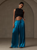 SilkSilky CA Pure Silk Womens Pants Teal 005