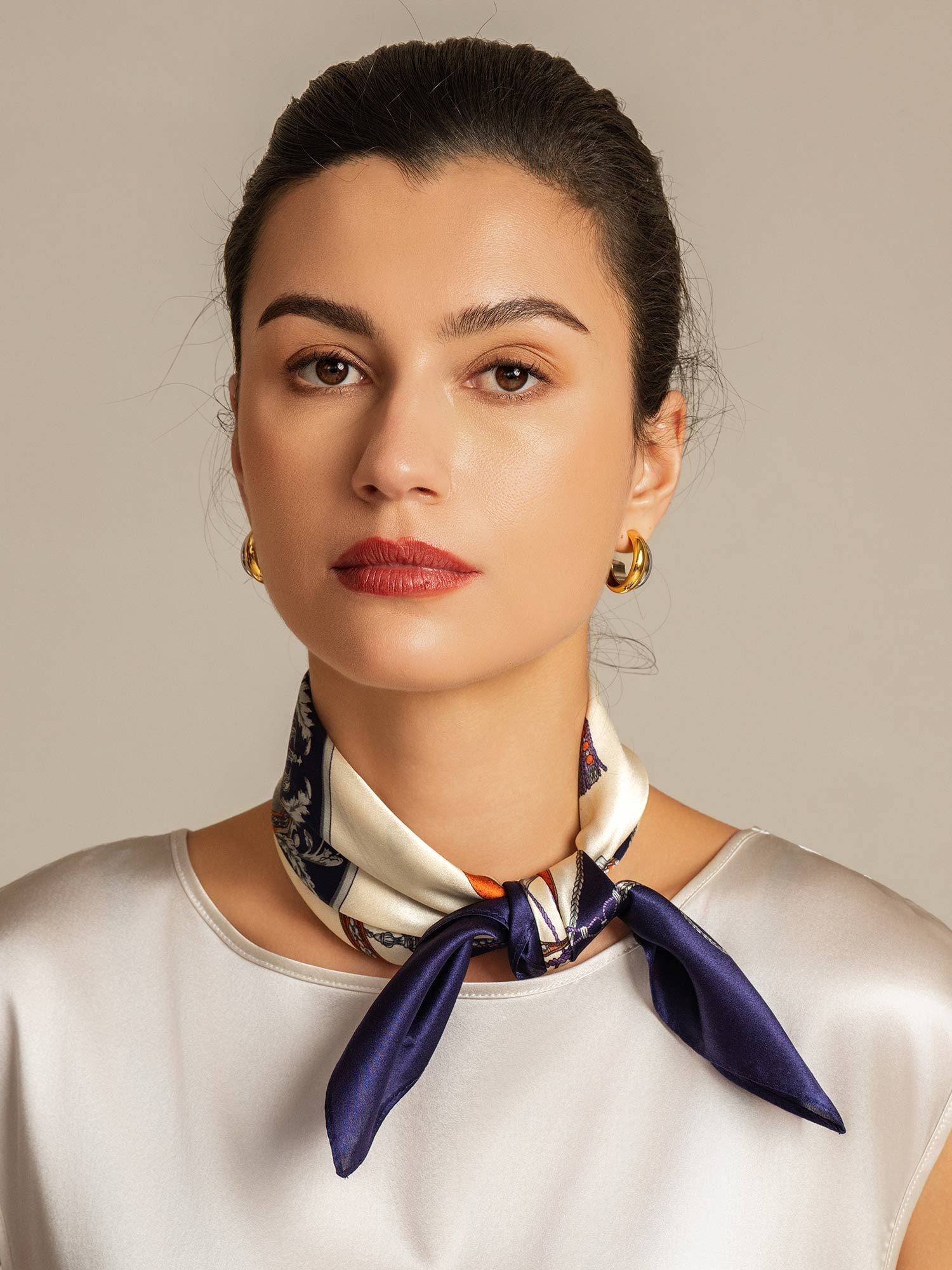 [Multi] SilkSilky-CA Pure Silk Scarf 002