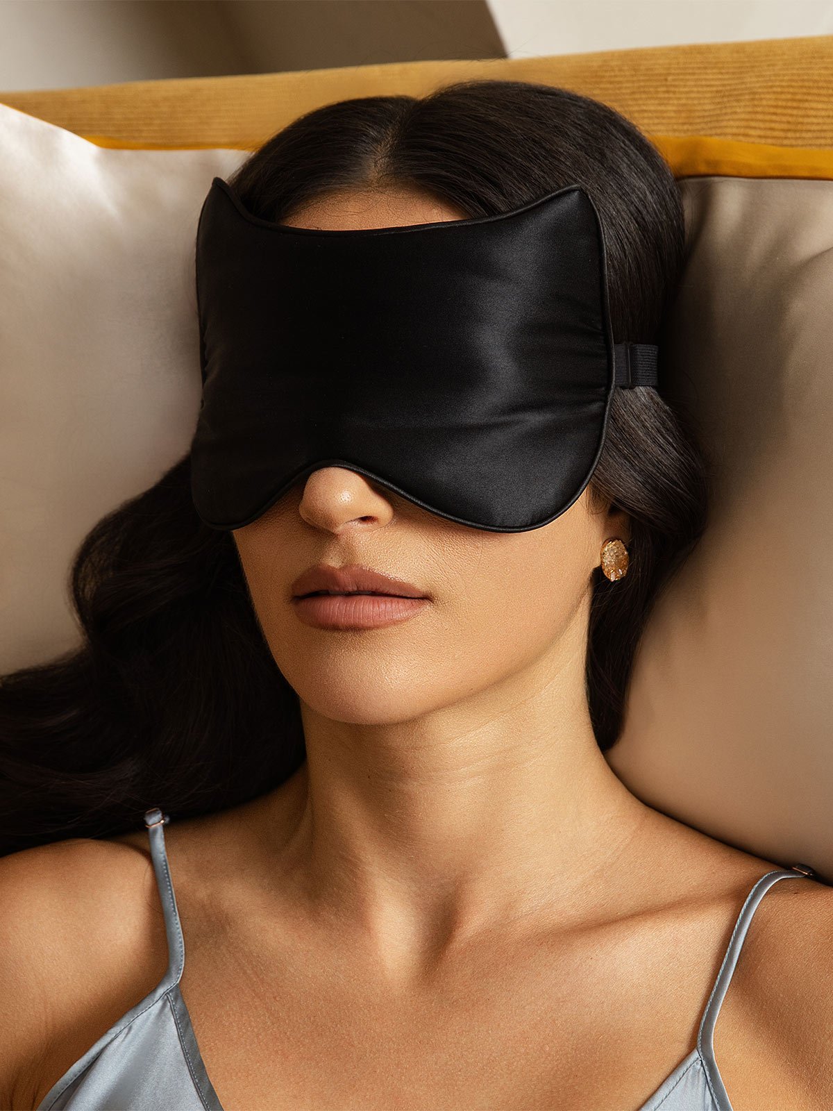 [Black] SilkSilky-CA Pure Silk Eye Mask 005