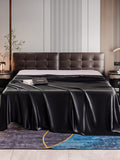 SilkSilky CA 22Momme Pure Silk Sheet Black 001