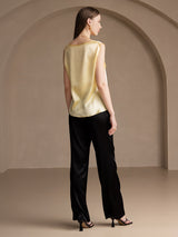 [Light Yellow] SilkSilky-CA Sleeveless Round Neck Camisole 002