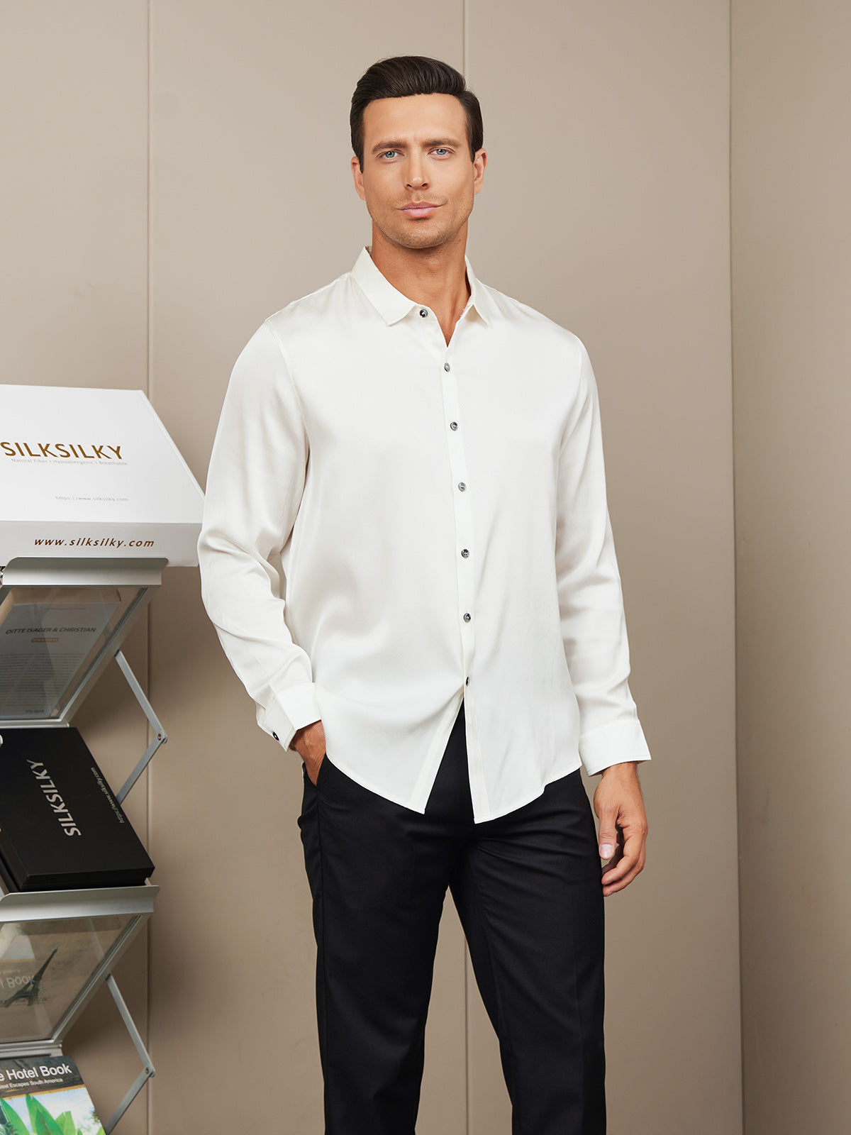 Classic Silk Mens shirt with Long Sleeves