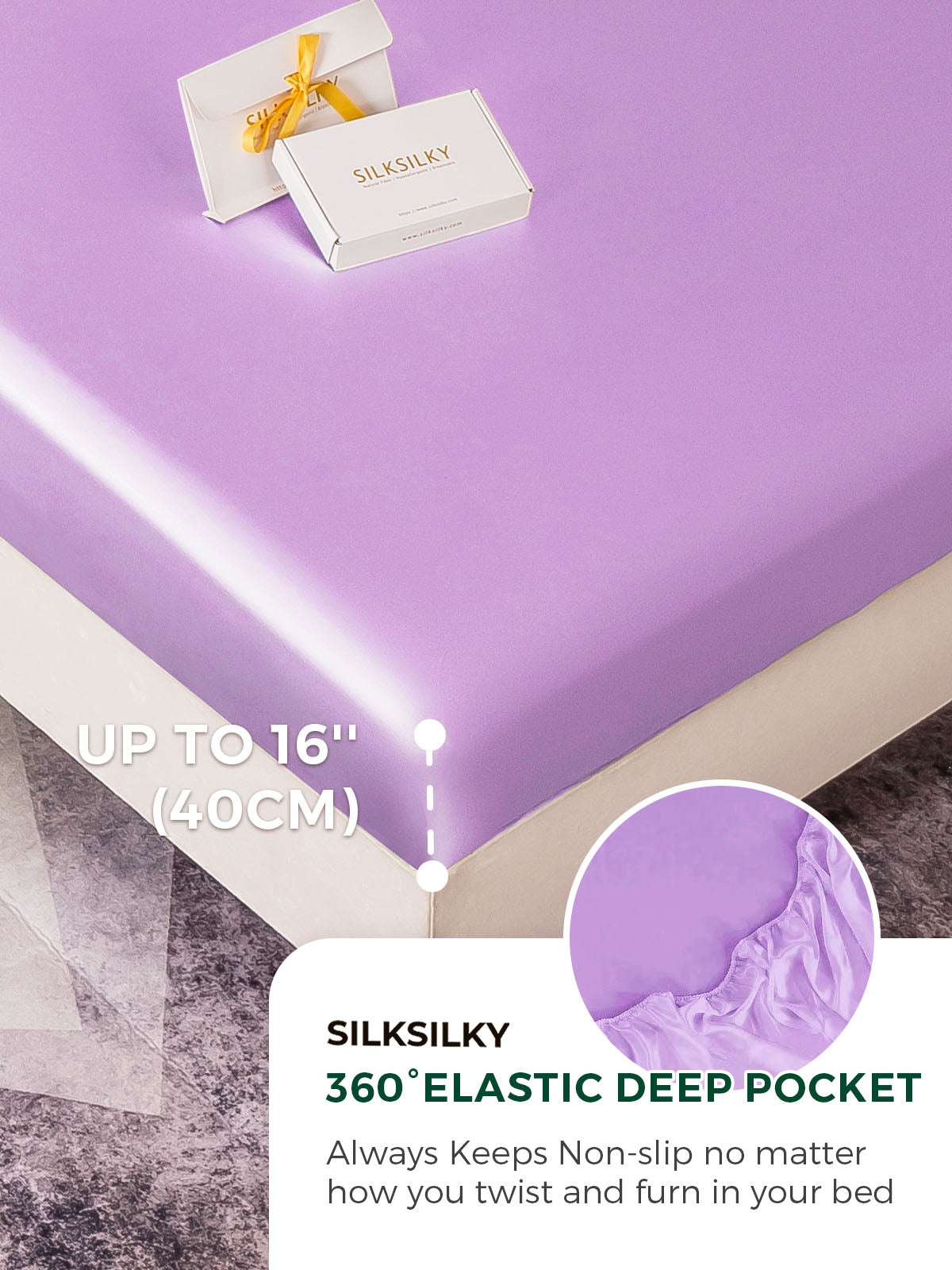 [Lavender] SilkSilky-CA 19Momme Bedding Set 004