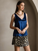 [Dark Blue] SilkSilky-CA Sleeveless V Neck Camisole 006