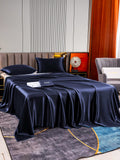 SilkSilky CA 22Momme Pure Silk Bedding Set DarkBlue 003