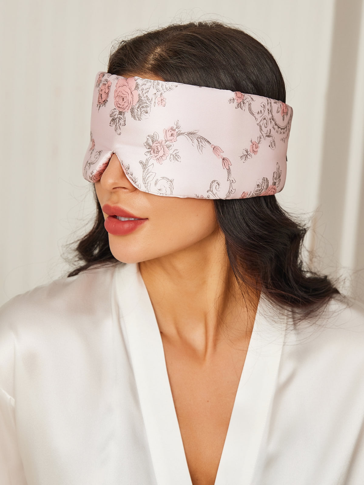 SilkSilky CA 19Momme Pure Silk Eye Mask RoseRed 001