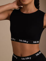 [Black] SilkSilky-CA Sleeveless Crew Neck Women's Outfit Sets 006