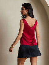[Wine] SilkSilky-CA Sleeveless V Neck Camisole 002