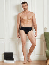 [Black] SilkSilky-CA 100% Silk Jersey Men's Underwear 005
