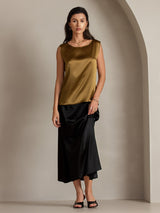 [Brown] SilkSilky-CA Sleeveless Round Neck Camisole 001