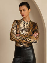 [Tiger] SilkSilky-CA Long Sleeve Women's T-Shirt 004