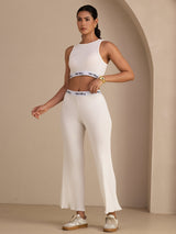 [White] SilkSilky-CA Sleeveless Crew Neck Women's Outfit Sets 003