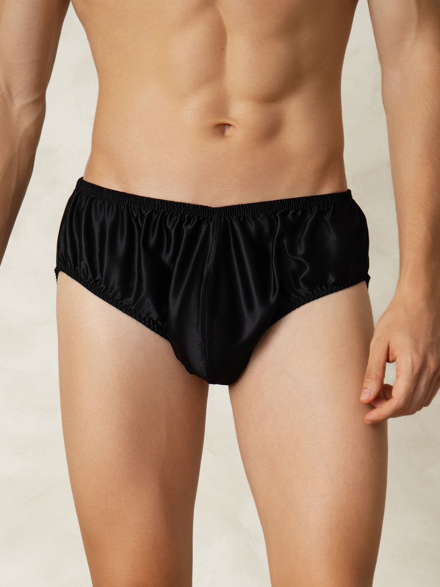 [Black] SilkSilky-CA Pure Silk Mens Underwear 001
