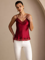 [Wine] SilkSilky-CA Spaghetti Strap V Neck Camisole 003