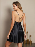 SilkSilky CA Pure Silk Sleeveless Nightgown Black 004