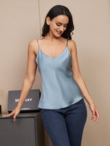 [Grayish Blue] SilkSilky-CA Spaghetti Strap V Neck Camisole 004