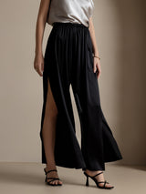 [Black] SilkSilky-CA 19Momme Silk Split Women's Pants 001